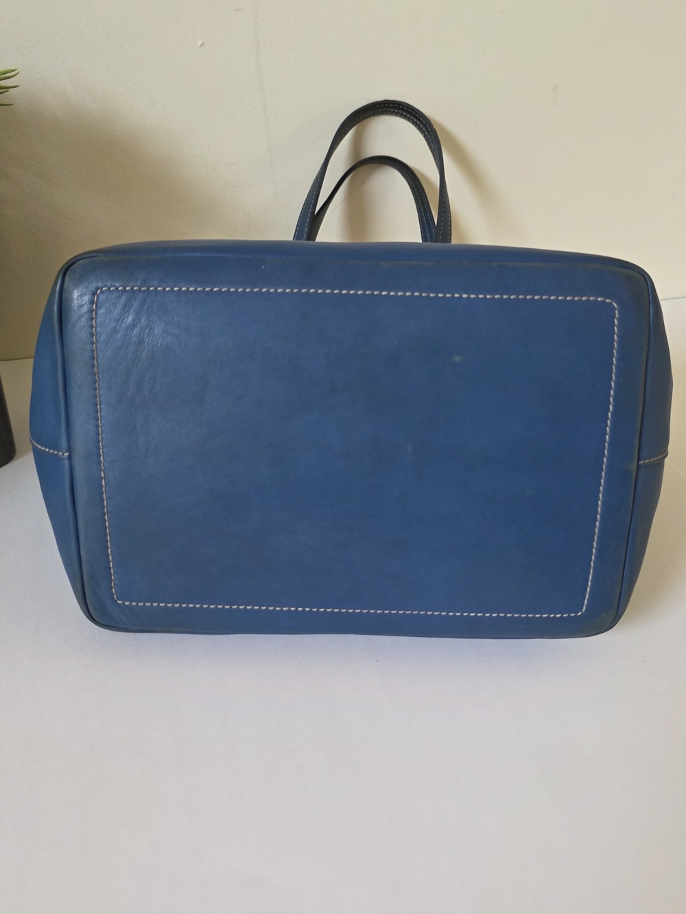 Vintage Coach Legacy Market Tote Cobalt Blue Glove Tanned Leather Shoulder Bag - Picture 9 of 14